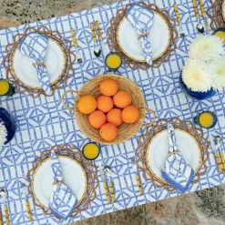 Blue Bamboo Tablecloth