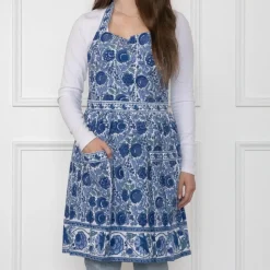 Bohemian Floral Azure Blue & Aqua Apron