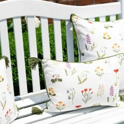 Botanical Garden Linen Lumbar Pillow Cover