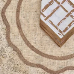 Brown Scalloped Rice Paper Placemats