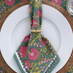 Cactus Flower Jade Napkin | Set of 4