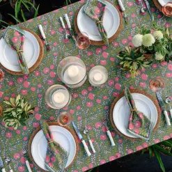 Cactus Flower Jade Tablecloth