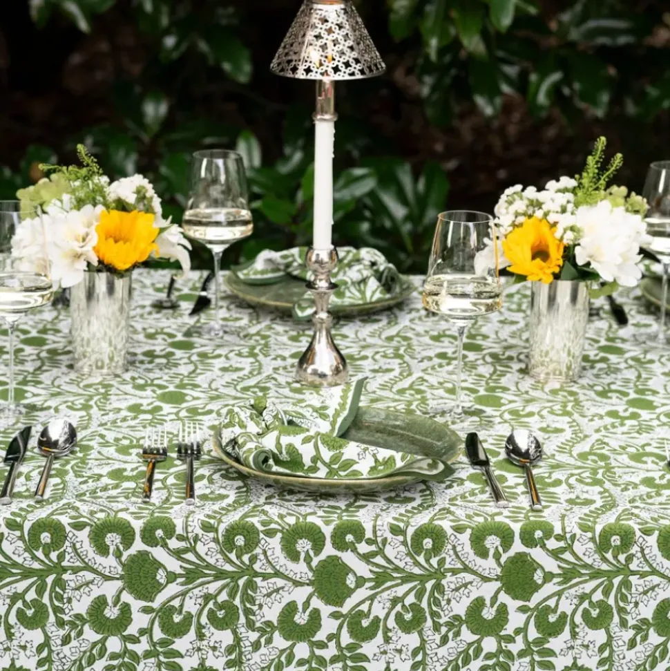 Cactus Flower Lettuce Green Tablecloth