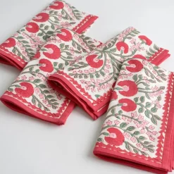 Cactus Flower Scarlet & Rose Napkin | Set of 4