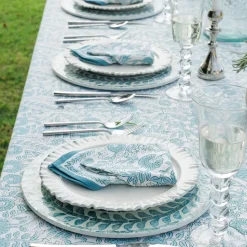 Capiz Shell Pomegranate Charger Teal | Set of 4