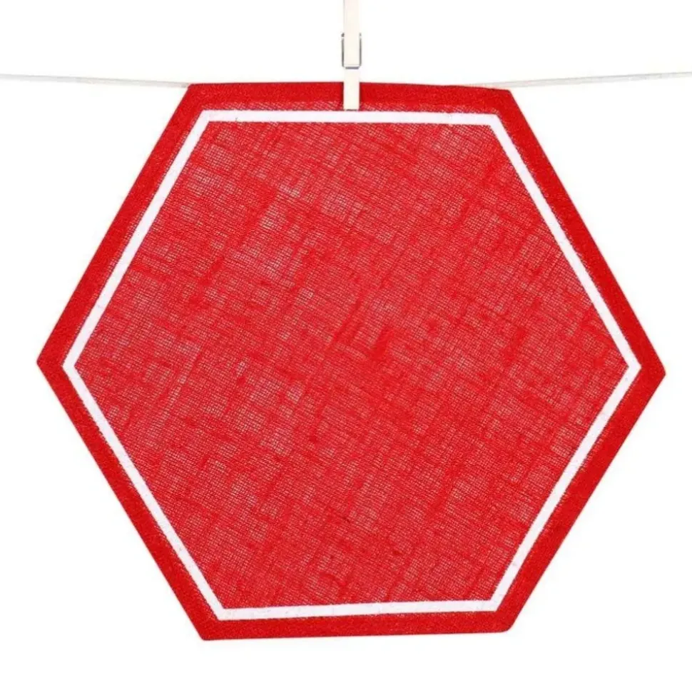 Coral Red Natural fiber placemat