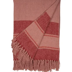 Crimson Bold Stripe Woven Throw
