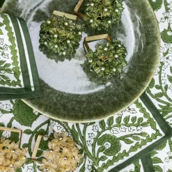 Fern Bouquet Beaded Napkin Ring | Set of 4