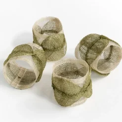 Fern Poplar Leaf Napkin Rings | Set of 4