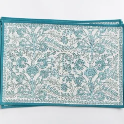 Floral Trellis Aqua Placemat | Set of 4