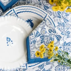 Gardenia Vine Azure Napkin | Set of 4