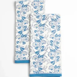 Gardenia Vine Azure Tea Towels