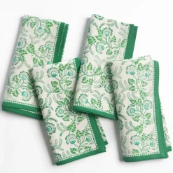 Gardenia Vine Emerald Napkin | Set of 4
