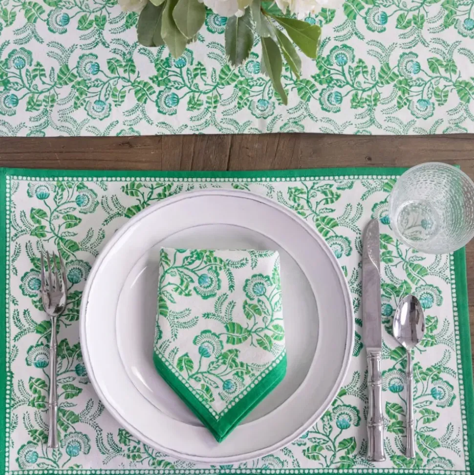 Gardenia Vine Emerald Placemat | Set of 4