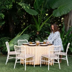 Geo Feather Ochre Tablecloth
