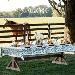 Ginkgo Teal Tablecloth