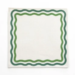 Green Square Wave Placemat | Set of 4