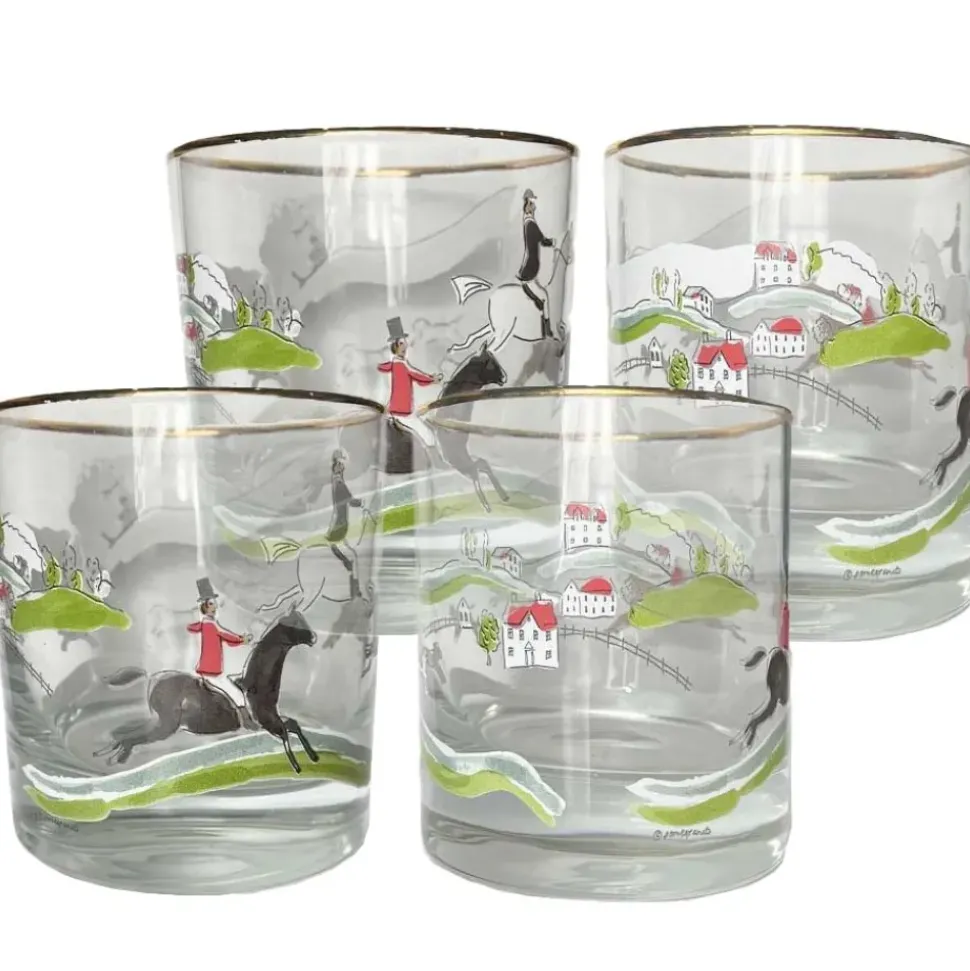 Hunt Scene Bourbon Glass | Set of 4
