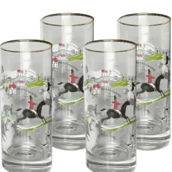 Hunt Scene Highball Glass | Set 4