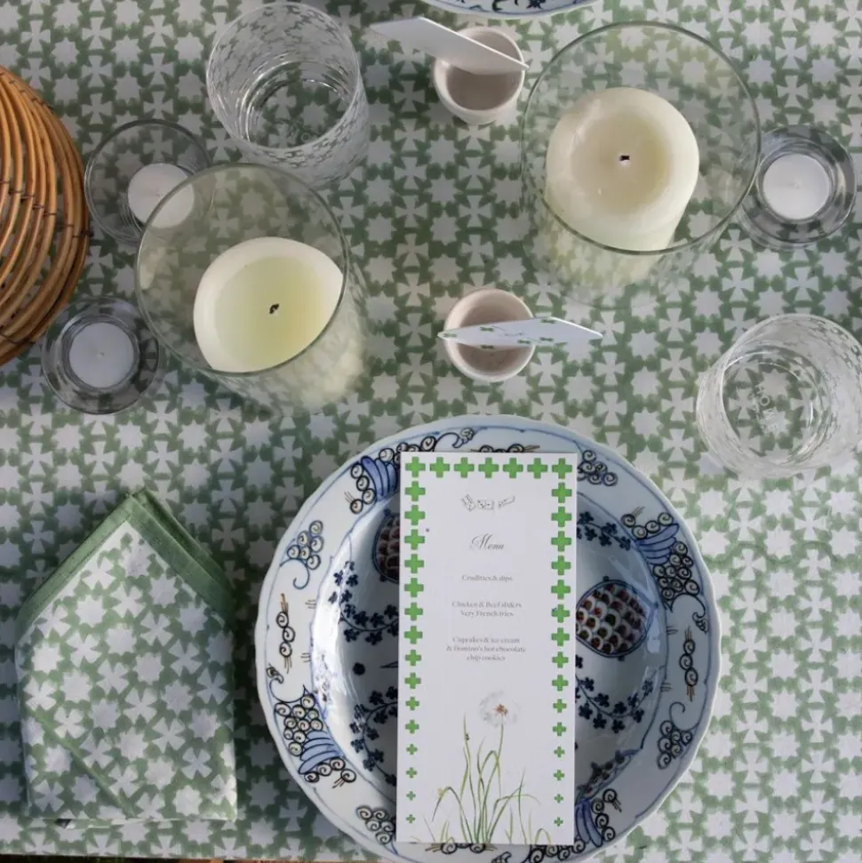 India Hicks Cuban Cross Soft Sage Napkins