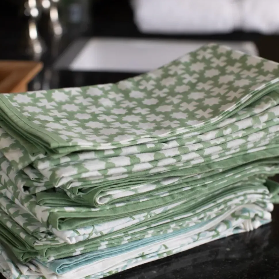 India Hicks Cuban Cross Soft Sage Napkins