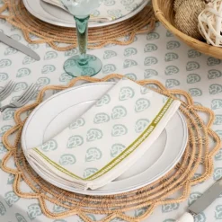 India Hicks Home Carnation Seafoam Napkin | Set of 4