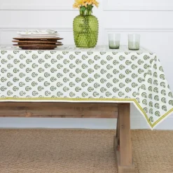 India Hicks Home Carnation Hunter Green Tablecloth