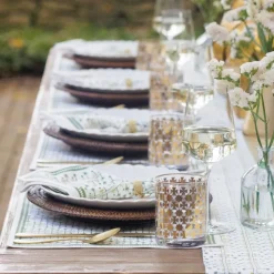 India Hicks Home Gold Cuban Cross Bourbon Glass | Set of 4