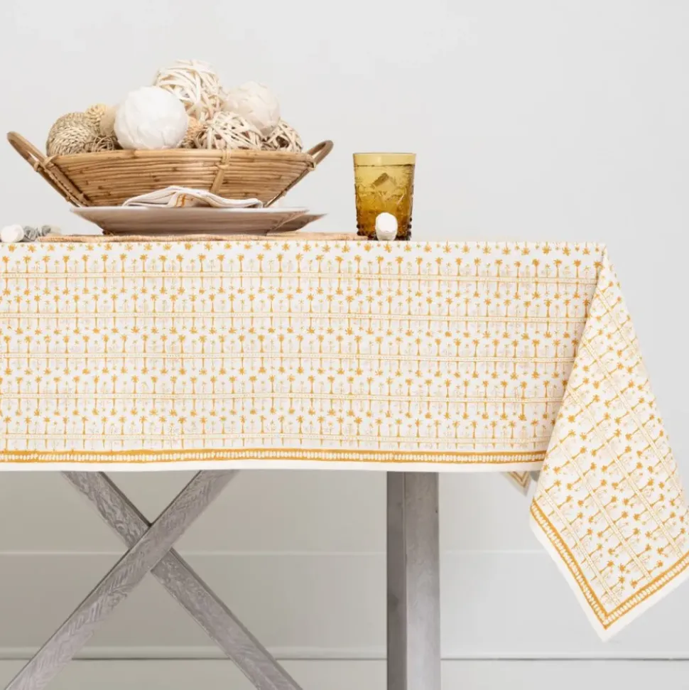 India Hicks Home Palm Avenue Golden Tablecloth
