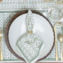India Hicks Home Palm Avenue Hunter Green Napkin | Set of 4