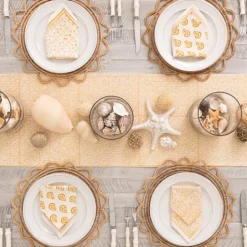 India Hicks Home Seashell Golden Table Runner