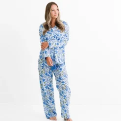 Mila Floral Blue Pajama Top