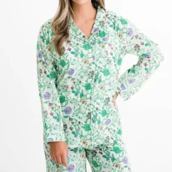 Mila Floral Emerald Pajama Top