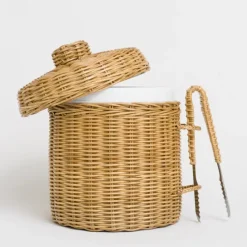 Natural Wicker Lidded Ice Bucket