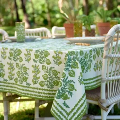 Pom Bells Green Tablecloth