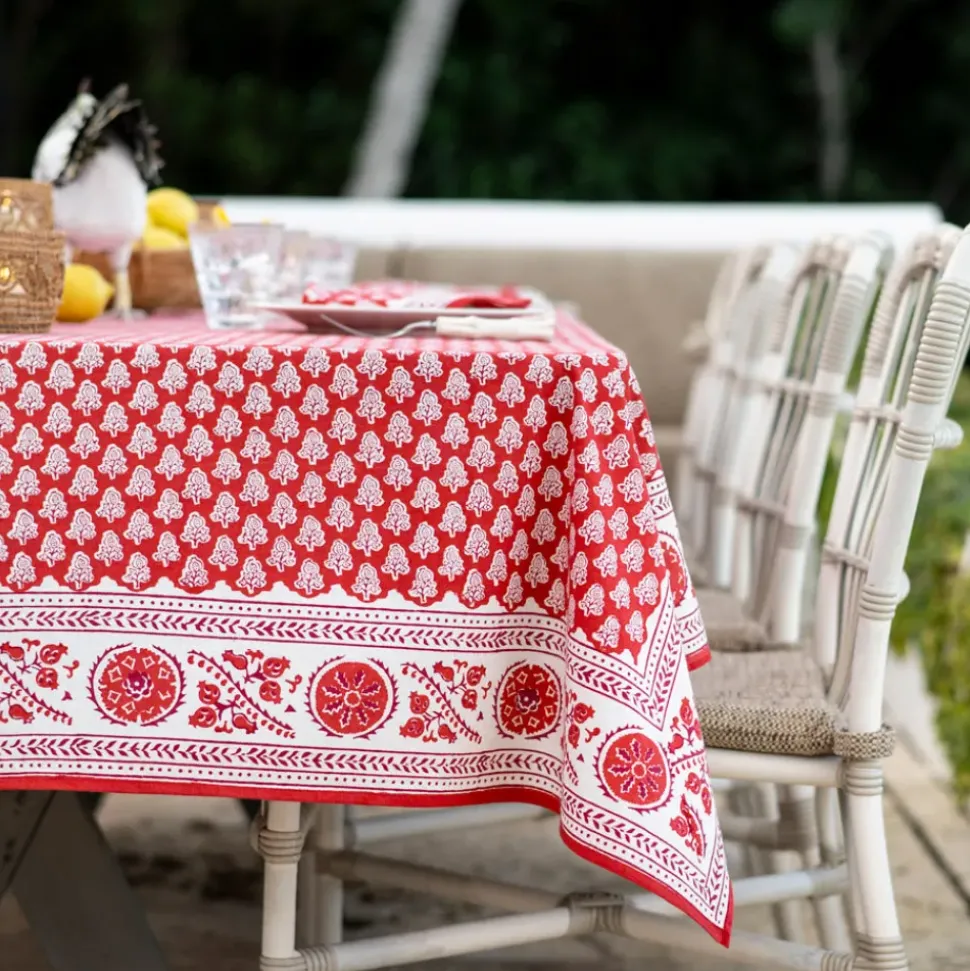 Pom Buti Red Tablecloth