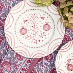 Pomegranate Duet Rose Dinner Plate | Set of 2