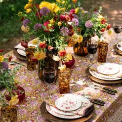 Pomegranate Garden Plum & Ochre Tablecloth