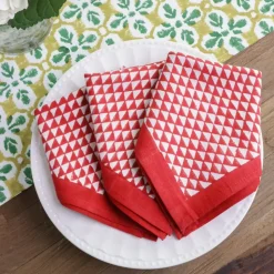 Red Triangle Napkin | Set of 4