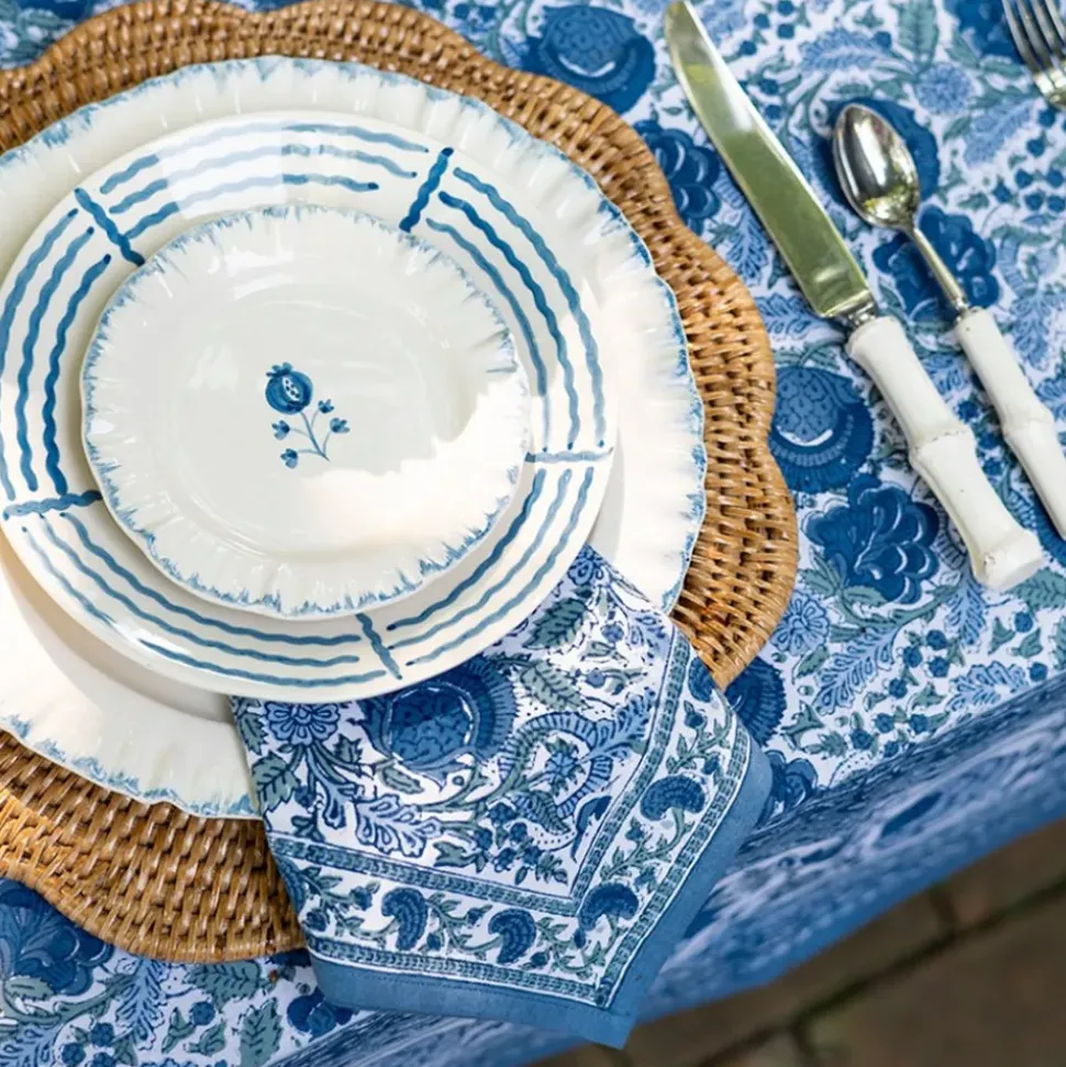 Ruffled Cobalt Blue Appetizer Plate | Set of 4