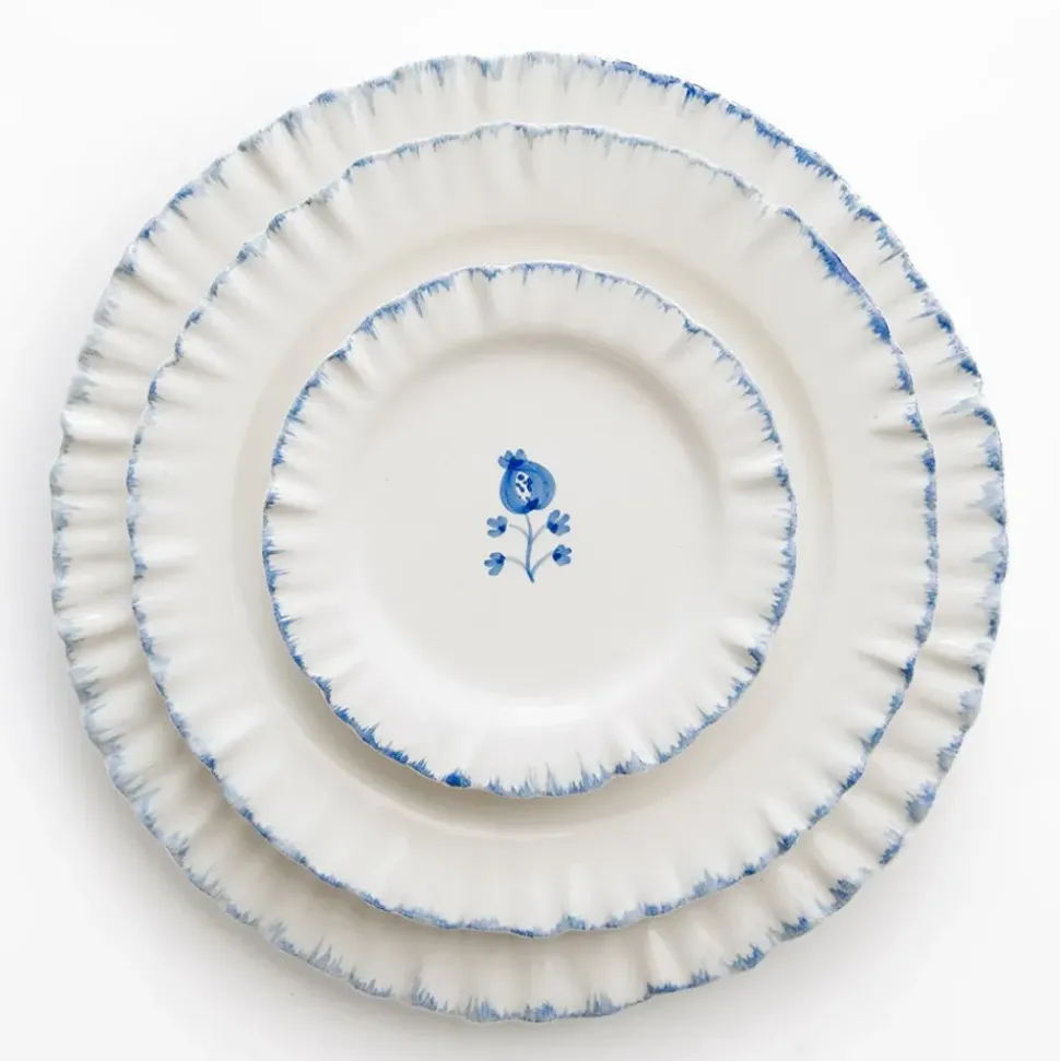 Ruffled Cobalt Blue Appetizer Plate | Set of 4