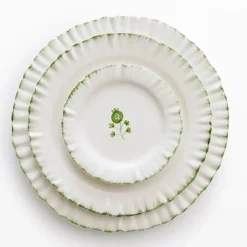 Ruffled Green Dinner Plate | Set of 2