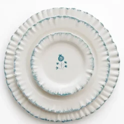 Ruffled Teal Dinner Plate | Set of 2