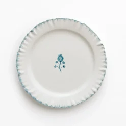 Ruffled Teal Salad Plate | Set of 2