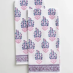 Sagar Blue & Magenta Tea Towels