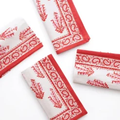 Sagar Red & Pink Napkin | Set of 4