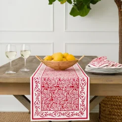 Tapestry Deep Red Table Runner