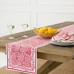 Tapestry Deep Red Table Runner