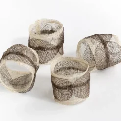Taupe Poplar Leaf Napkin Rings | Set of 4