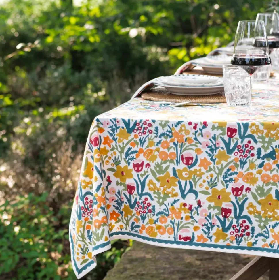 Teal Garden Tablecloth